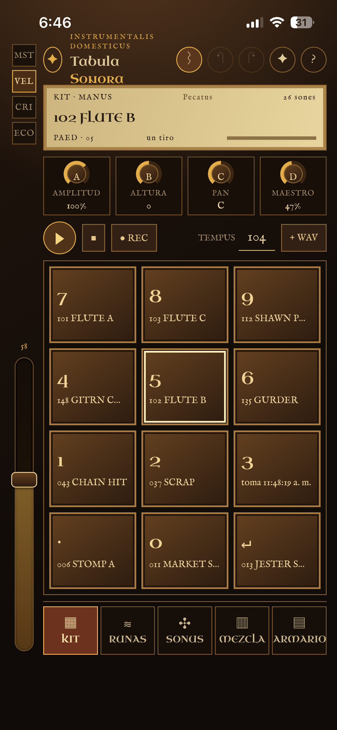 Interfaz de Tabula Sonora